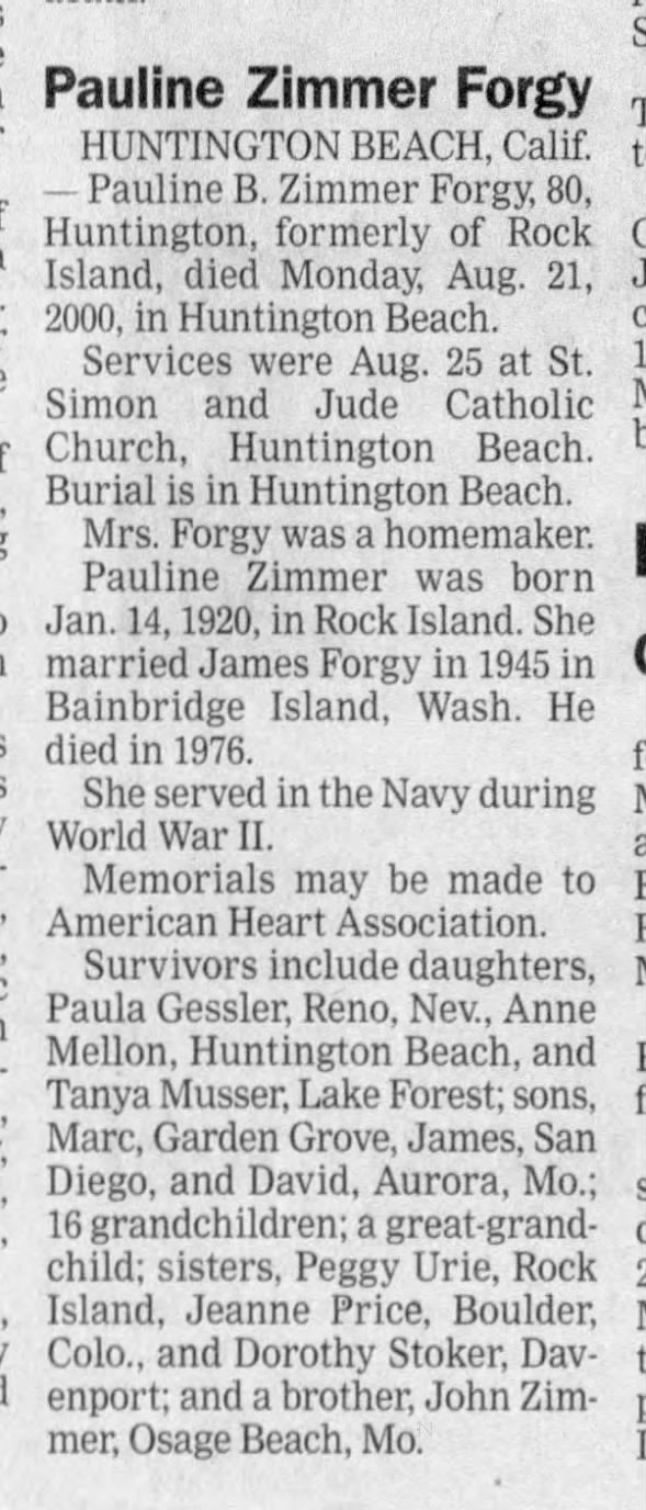 Clipping from Quad-City Times